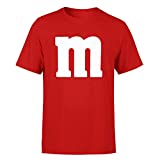 Letter M Halloween Costumes T-Shirt | Funny Cool Graphic Tee Idea | for Men Red