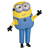 Bob Inflatable Minion Costume for Kids, Official Minions Halloween Costume, Blow Up Jumpsuit with Fan, Child Size (up to 7-8)