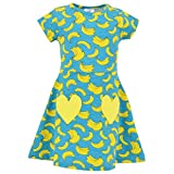 Unique Baby Girls Spring Summer Banana Dress (2T, Blue)