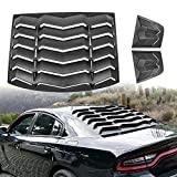 LE-JX Matte Black Rear+Side Window Louver Cover 2/Set Compatible with 2011-2021 Dodge Charger in GT Lambo Style Custom Fit All Weather ABS