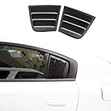 crosselec Side Window Louvers Air Vent Scoop Shades Cover Blinds ABS for Dodge Charger 2011-2021 (Black)