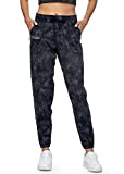 Haowind Joggers for Women with Pockets Elastic Waist Workout Sport Gym Pants Comfy Lounge Yoga Running Pants(Tie Dye Grey01 L)