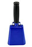 HOME-X Medium 8 Iron Cowbell with Sturdy Handle, Cheering, Sporting Event Bell, Blue, 8 L x 3  W x 2 H