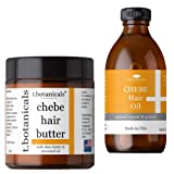 t.botanicals Chebe Oil and Butter Set for Hair Growth Organic from Chad Africa, Set of 4 oz Chebe Oil and 8 oz Chebe Butter with Horsetail (Lavender)