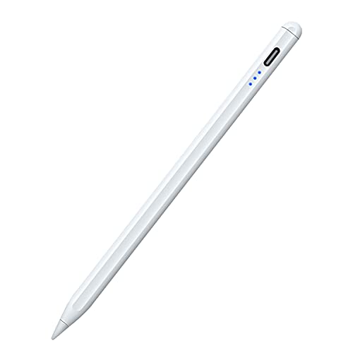 Stylus Pen for iPad, Palm Rejection Apple Pencil for iPad Pro 2021 11/12.9 Inch 2018-2022, iPad 9th Gen,iPad 6/7/8th Gen, iPad Air 3/4/5, Upgraded Tilt Sensitivity Magnetic Stylus Apple Pen, White