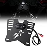 KEMIMOTO ATV UTV License Plate Holder with Light 6 LED Lamps Bead Aluminum Upgrade Lighted License Plate Bracket Compatible with Talon Sportsman Compatible with X3 Golf Carts RV Boat