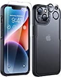 5-in-1 Humixx Designed for iPhone 14 Case, Full Body Shockproof with 2 Pack Tempered Screen Protector + 2 Pack Camera Protector Slim Protective Case for iPhone 14 Case Cover 6.1'' - Frosted Black