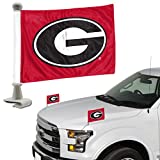 FANMATS 61903 Georgia Bulldogs Ambassador Car Flags - 2 Pack Mini Auto Flags, 4in X 6in, Perfect for Hood or Trunk