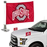 FANMATS 61922 Ohio State Buckeyes Ambassador Car Flags - 2 Pack Mini Auto Flags, 4in X 6in, Perfect for Hood or Trunk