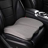 LARROUS Car Seat Cushion - Comfort Memory Foam Seat Cushion for Car Seat Driver, Tailbone (Coccyx) Pain Relief Pad, Car Seat Cushions for Driving, Office Chair Cushion (Gray)