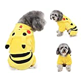 3Amy Dog's Clothes Cat Costume Cute pet Clothes Clothes Autumn and Winter cat Clothes Home Pajamas Puppy Hoodie Dog Jacket (Color : Yellow, Size : S)