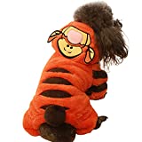 Kodervo Tiger Dog Costume - Funny Halloween Dog Costume for Small Medium Large Dogs, Cartoon Tiger Cosplay Dog Clothes Special Events Outfits - Dress Your Dogs Like Orange Tigers