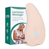 Meimom Lactation Massager, Breast Massager Breastfeeding Essentials, Vibration & Heat Rechargeable Waterproof Relieve Clogged Ducts and Engorgement Improve Milk Flow