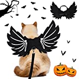 Pet Cat Bat Wing, Halloween Cat Dog Costume, Black Kitten Bat Wing Costume, Cute Bat Wings Harness Dress Up Accessories for Cosplay Party Halloween Party Decoration