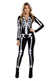 Tipsy Elves Womens Skeleton Halloween Long Sleeve Bodysuit Costume Size Medium