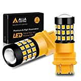 Alla Lighting 3157 LED Bulbs Super Bright 3156 3056 3157KX 4157 3457 4157NAK 3757 T25 Wedge LED Turn Signal Blinker Lights, Amber Yellow