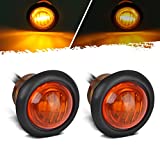 Partsam Pair 3/4" Mini Marker Clearance Light Turn Signal Light 1 Diode Amber Light,3 Wires