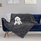 Kritter Planet Waterproof Dog Blanket, Reversible Pee Proof Bed Couch Cover for Pet, Furniture Protector for Small Medium Large Dogs Cats, Charcoal Grey