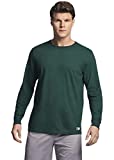 Russell Athletic mens Cotton Performance Long Sleeve T-Shirt, Dark Green, XXL