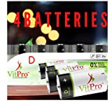 D Batteries | 4 Pack | All-Purpose Alkaline Batteries | 5-Years Shelf Life | Easy to Open | Premium Batteries (4 Pack) | VitPro