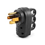 QWORK Nema 14-50P 50 Amp Male RV Replacement Plug, 125/250V Power Assembly Plug with Handle for Camper Trailer