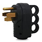 Veepeak 50 Amp RV Plug Male Replacement NEMA 14-50P Heavy Duty 125V/250V 4 Prong Electrical Power Connector Extension Cord End with Easy to Grip Handle
