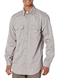 Carhartt Men's Flame Resistant Classic Twill Shirt,Gray,Large