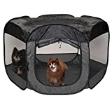 Furhaven Pet House for Dogs and Cats - Indoor-Outdoor Pop Up Playpen and Exercise Pen Dog Tent Puppy Playground, Gray, Extra Large