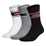 adidas Originals mens Mixed Graphics Cushioned Crew Socks (3-Pair), Black/Red/White, Large