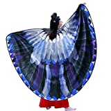 D.Q.Z Birds Wings Costume for Adults Women Dress Up Cape & Feather Headband Eagle Owl Masquerade Halloween Party Favors (Black-Blue)