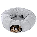 PAWZ Road Cat Tunnel Bed with Central Mat and Peek Hole Cat Bed with Cat Toy Hanging Balls -Tunnel Bed