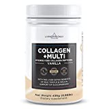 Livingood Daily Vanilla Collagen Powder, 30 Servings - Collagen Protein Powder (Collagen Type 1 and 3) Plus Multivitamin, Milk Thistle & Glucosamine - Hydrolyzed Collagen with Vitamin C - 0.96lb