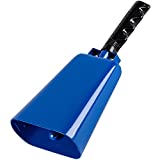 Cowbell with Handle - Cow Bell Noismaker, Loud Call Bell for Cheers, Sports Games, Weddings, Farm, Blue, 4.75 x 11 x 2.375 Inches