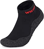 WHITIN Yoga Socks Slippers for Women Men Size 9 Gym Barefoot Minimalist Pilates Pregnant with Grips Grippers Sticky Bottom Barre Mesh Lightweight Breathable Water Pool Beach Swimming Tennis Sneakers Black