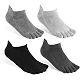 Meaiguo Toe Socks No Show Running Five Finger Socks for Men Women 4 Pairs