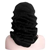 STfantasy Finger Wave Wigs 1920s Retro Long Curly Brown Synthetic Hair for Women Cosplay Halloween Party Costume (Black)