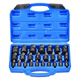 25Pcs Screw Extractor Set, Hex Head Multi-Spline Easy Out Bolt Extractor Set, Premium High Carbon Steel Rounded Bolt Remover