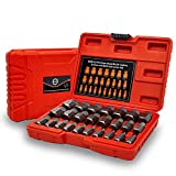 AKM 25Pcs Screw Extractor Set, Hex Head Multi-Spline Easy Out Bolt Extractor Set, Chrome Molybdenum Alloy Steel Rounded Bolt Remover