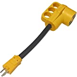 RV Electrical Power Adapter Cord-15A Male to 50A Female 12inch10/3 STW PowerCord (CR1550)