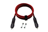 CUZEC Heavy-Duty 20A 4ft / 1.2m 14 AWG Male to Male Cigarette Lighter Plug Charger Cord with LED Indicator and 20A Fuse Protection on Both Plugs