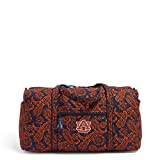 Vera Bradley Women's Cotton Collegiate Large Duffle (Multiple Teams Available) Travel Bag, Auburn University Navy/Orange Bandana, One Size US