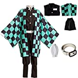 Rarashik Kamado Tanjirou Cosplay Costume Mens Kimono Outfit Halloween costume (XL, Tanjirou)