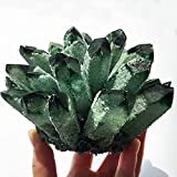 MDYSC Natural Crystal Cluster Clear Quartz Mineral Green Ghost Crystal Cluster Amethsyt Cluster Healing Ornament (Green Ghost Cluster, 0.88-1.1lb)