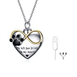 POPLYKE Infinity Heart Urn Necklace for Dog Pets Ashes Sterling Silver Gifts for Women Men Girls Unisex Cremation Necklace Jewelry