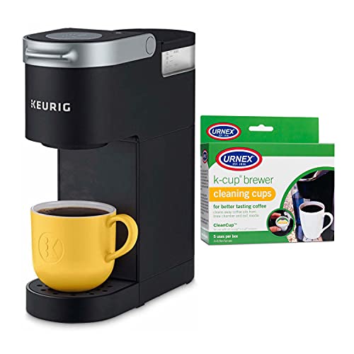 Keurig K-Mini Single Serve K-Cup Pod Coffee Maker (Black) with Cleaning Cups (5 Cups) Bundle (2 Items)