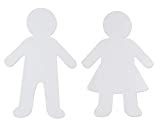 Paper Shapes - 48-Pack Blank Paper Cutouts, Kid Shaped Papers, Kids Shaped Cutouts, Perfect for Art Class Projects, Party Banner DIY, Art and Craft, Boy and Girl Design, White, 5.88 x 8.8 Inches