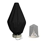 SELUGOVE Fountain Cover 68H  52D Inches Black Thick Fabric Weatherproof Fountain Dust Cover with Drawstring Waterproof Protective Cover for Outdoor Patio Garden