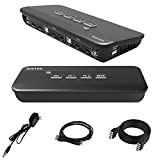 4x2 Dual Monitor HDMI KVM Switch, KVM Switch Keyboard Video Mouse Peripheral Sharing Switch with 2 USB 2.0 Hub, Supports Hotkey Switch for 2 PCs and 2 Monitors