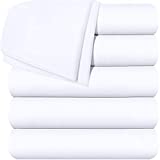 Utopia Bedding Flat Sheets - Pack of 6 - Soft Brushed Microfiber Fabric - Shrinkage & Fade Resistant Top Sheets - Easy Care (Twin, White)