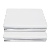LiveComfort Flat Sheet (2-Pack), Twin Size Extra Soft Brushed Microfiber Flat White Sheets, Machine Washable Wrinkle Free Breathable (White+White, Twin)